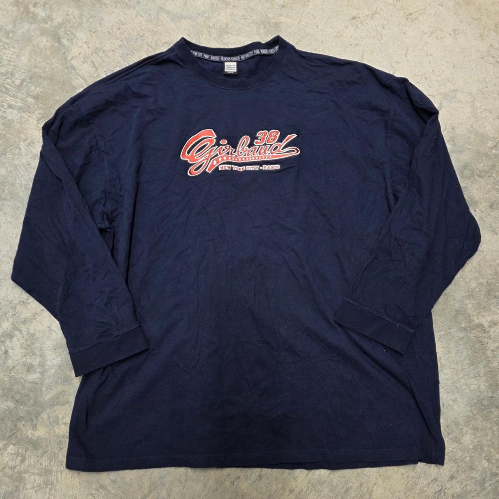 VTG‎ Y2K Marithe Francois Girbaud Mens XXXXL Long Sleeve T Shirt Navy Graphic